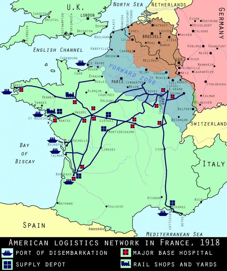 U.S. supply routes in France, World War I