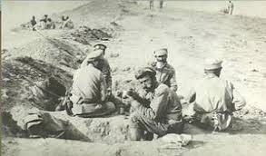 Russian and Armenian soldiers near the front line