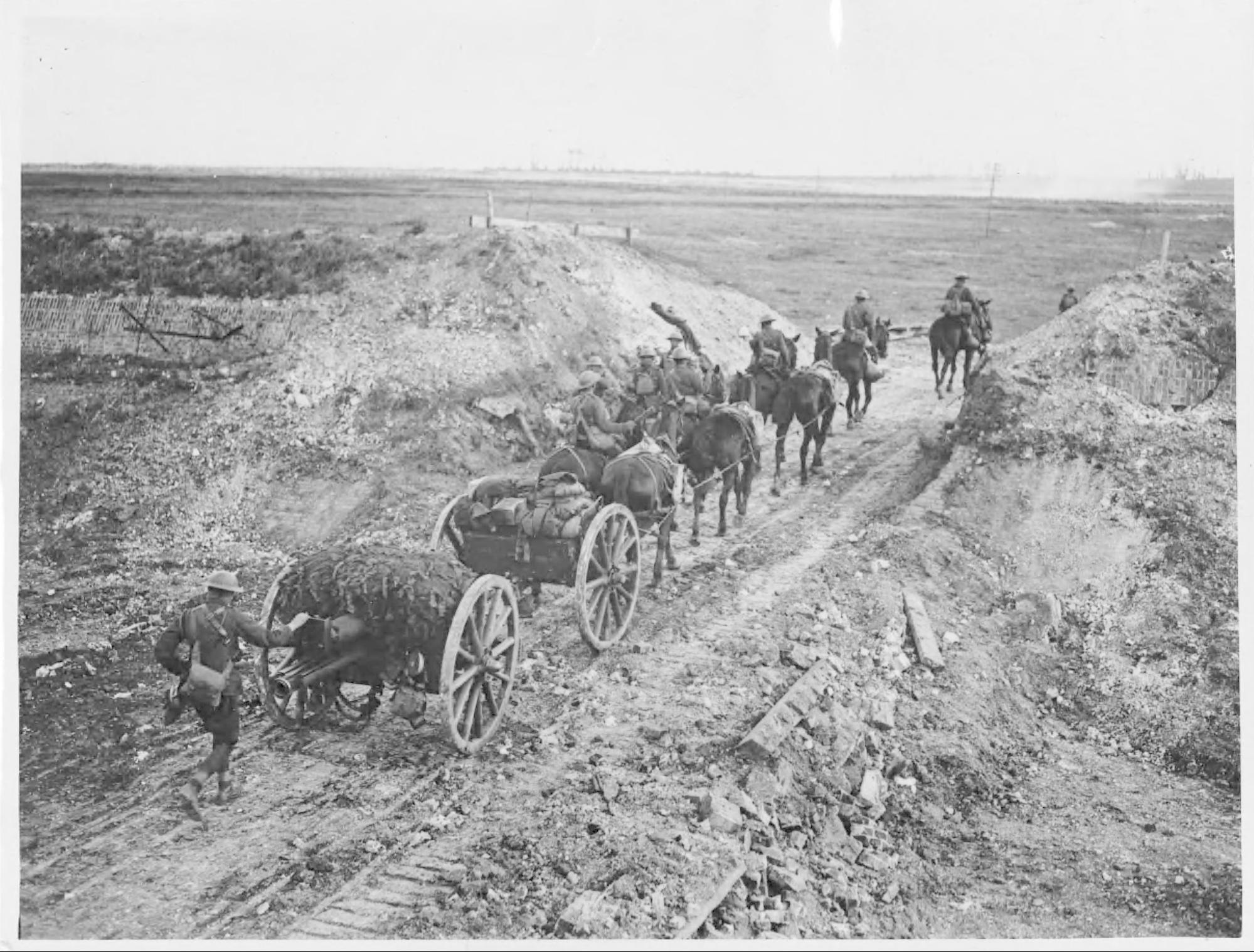 https://upload.wikimedia.org/wikipedia/commons/b/be/Battle_of_the_Canal_du_Nord_-_Horse_drawn_artillery_wagon_2.jpg